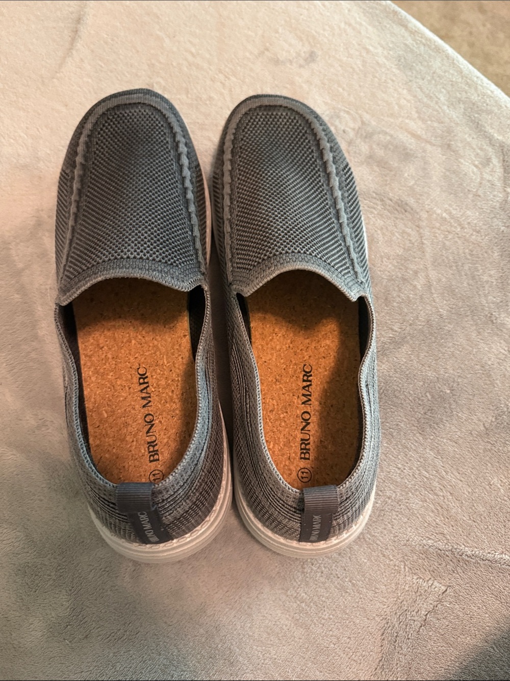 Men’s Bruno Marc Slip-On Casual Shoe — Grey